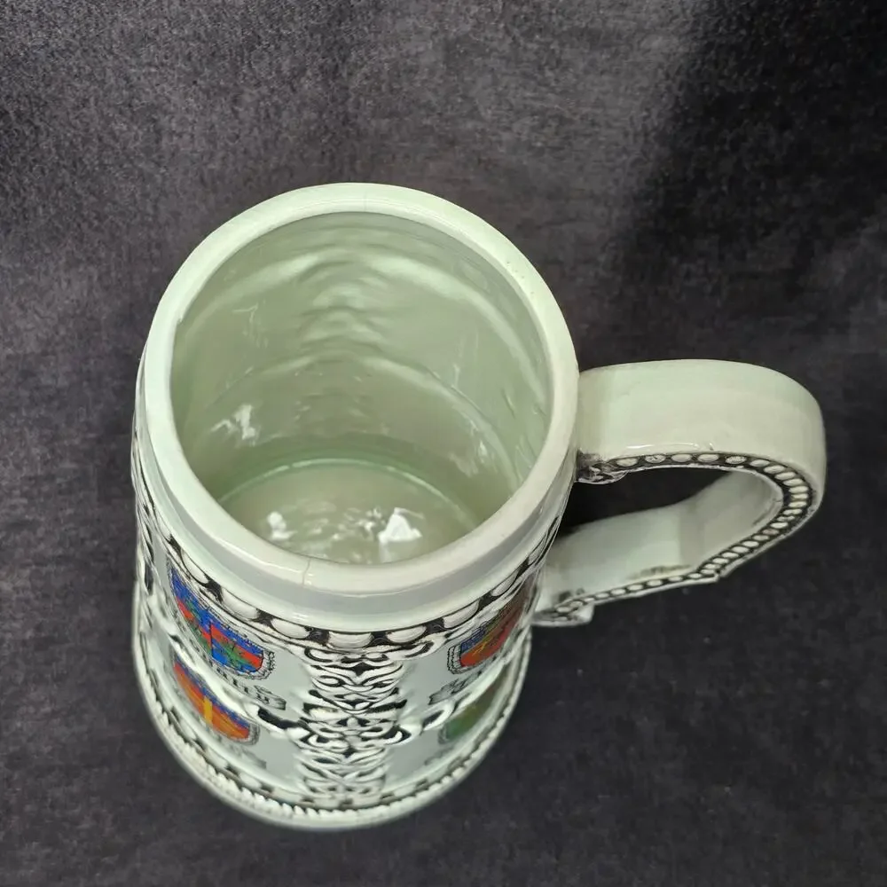 Vintage Colorful Crests Loyalty Trust Faith & Honor Ceramic Beer Stein